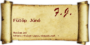 Fülöp Júnó névjegykártya